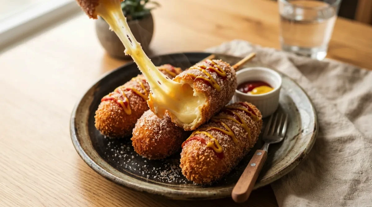 Air Fryer Korean Corn Dogs (Hotdog & Cheese)