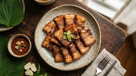 Samgyeopsal lettuce wraps