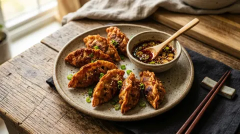 Crispy mandu dinner bowls