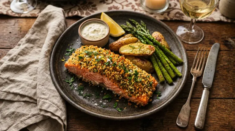 Air Fryer Panko Crusted Salmon