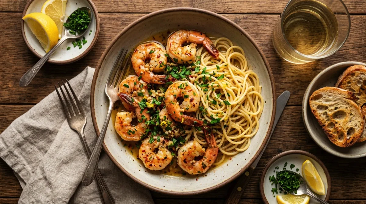 Air Fryer Shrimp Scampi