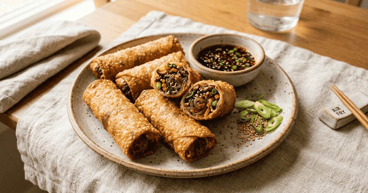 Air Fryer Japchae Spring Rolls — AirFry Pro