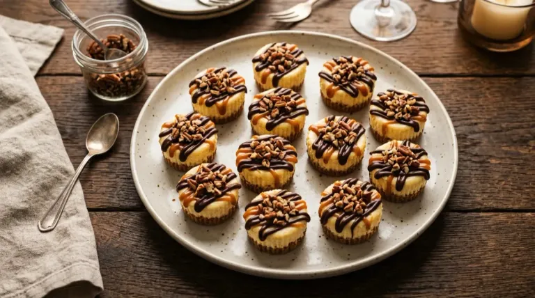 Turtle Cheesecake Bites