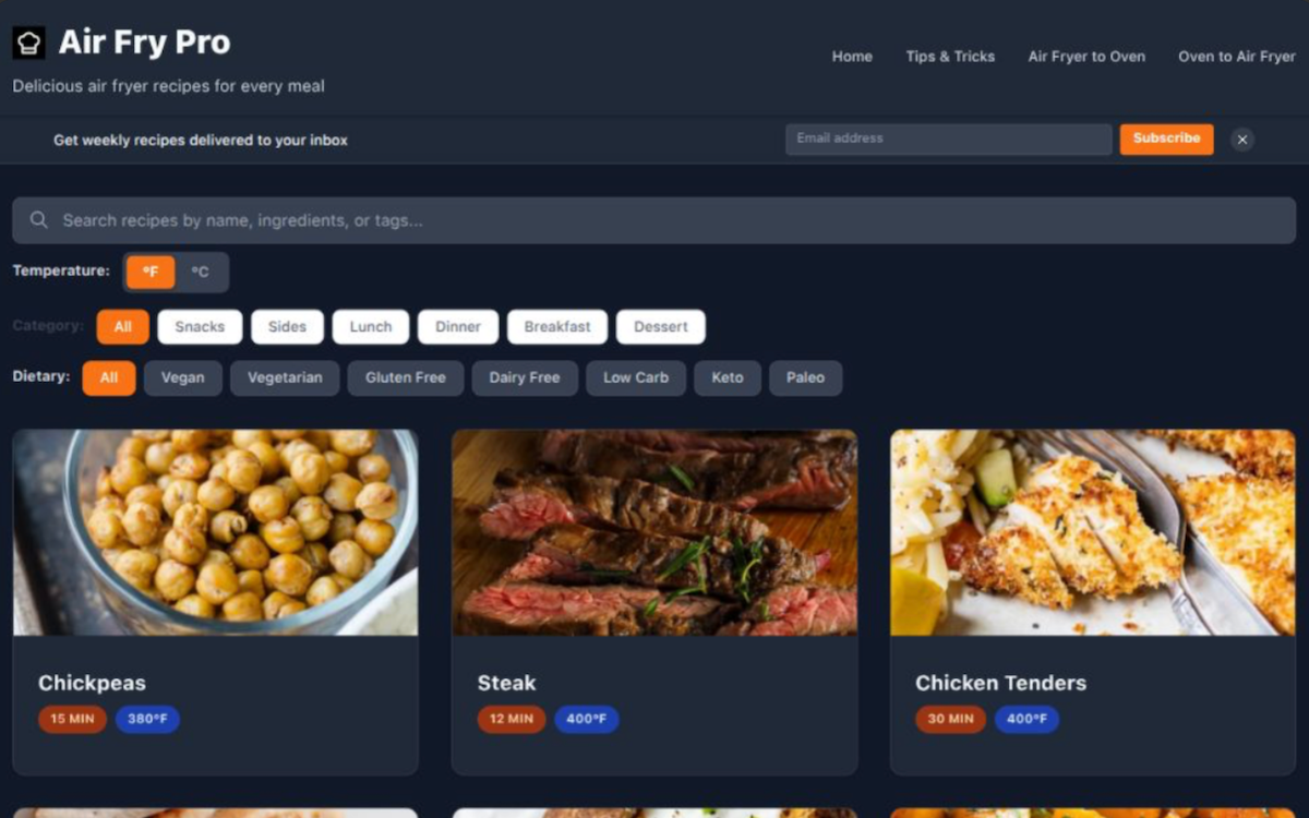 Show HN: AirFryPro – Convert any oven recipe to air fryer